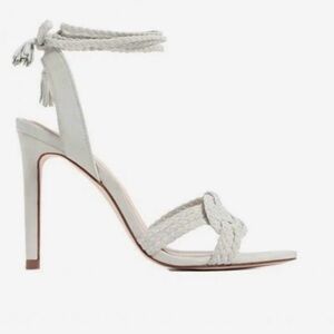 Elegant White/Ecru Braided Women's sandals Heels